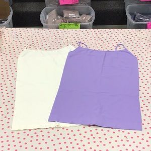 2 skinnytees cami, one size fits most, ivory and lavender